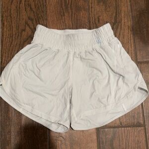 Track That High-Rise Lined Short 3” Lululemon White Athletic Shorts